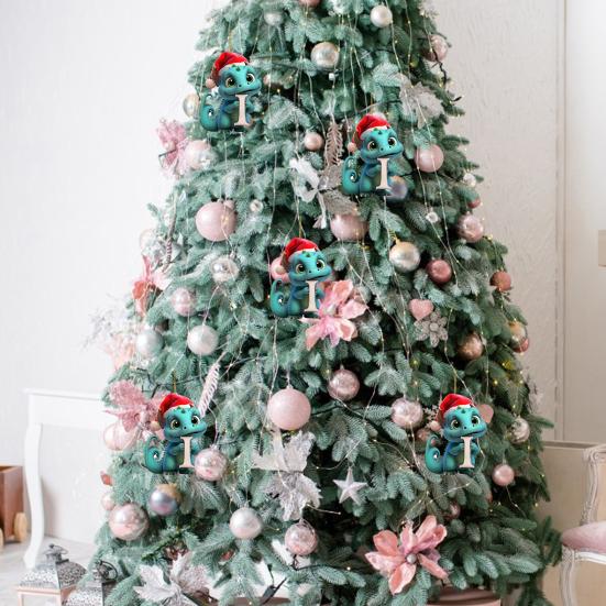 Рождественская елка Подвеска Мультфильм Динозавр Письмо Украшение для дома Окно автомобиля 2D Плоский