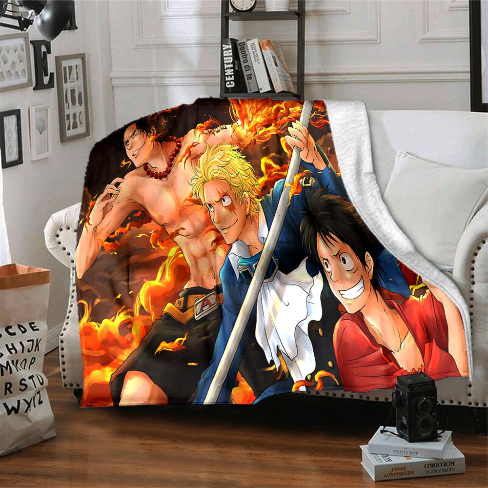 1pc One Piece Adventure flannel Blanket for Super Soft Cute Comfort Blanket for Travel Bedding Couch Sofa Blanket Y8254