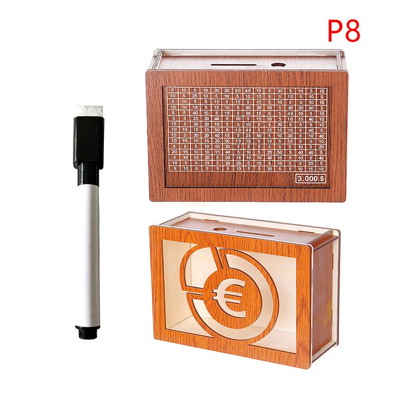 Декоративная копилка из натурального дерева со счетчиком, копилка ручной работы для творческих детей, цель по экономии денег 10000 евро