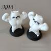 Office Desk Accessories 3D Printed Muscle Cat Figurine, Funny Strong Animal Ornament for Desktop Decoration Home Office, Creative Sculpture with Base,