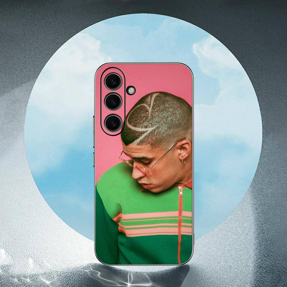 B-Bad Bunny-Y Luxury Black Phone Case For Samsung Galaxy S23 S24 S25 Ultra S22 Plus S21