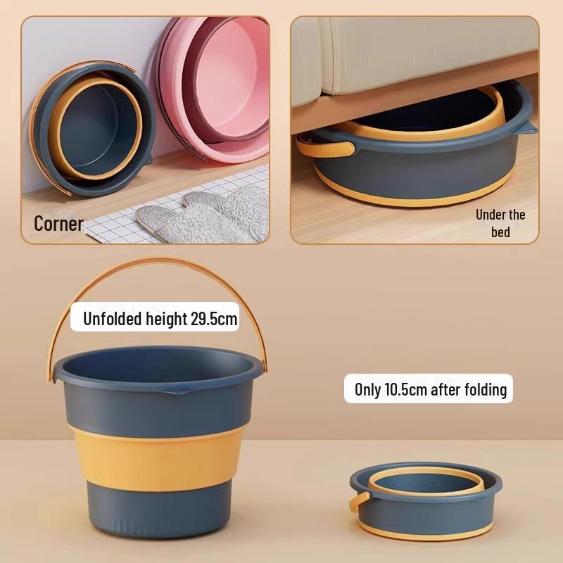 Переносное складное ведро для ванны для ног - утолщенное, бытовое, пластиковое, для рыбалки или использования в общежитии