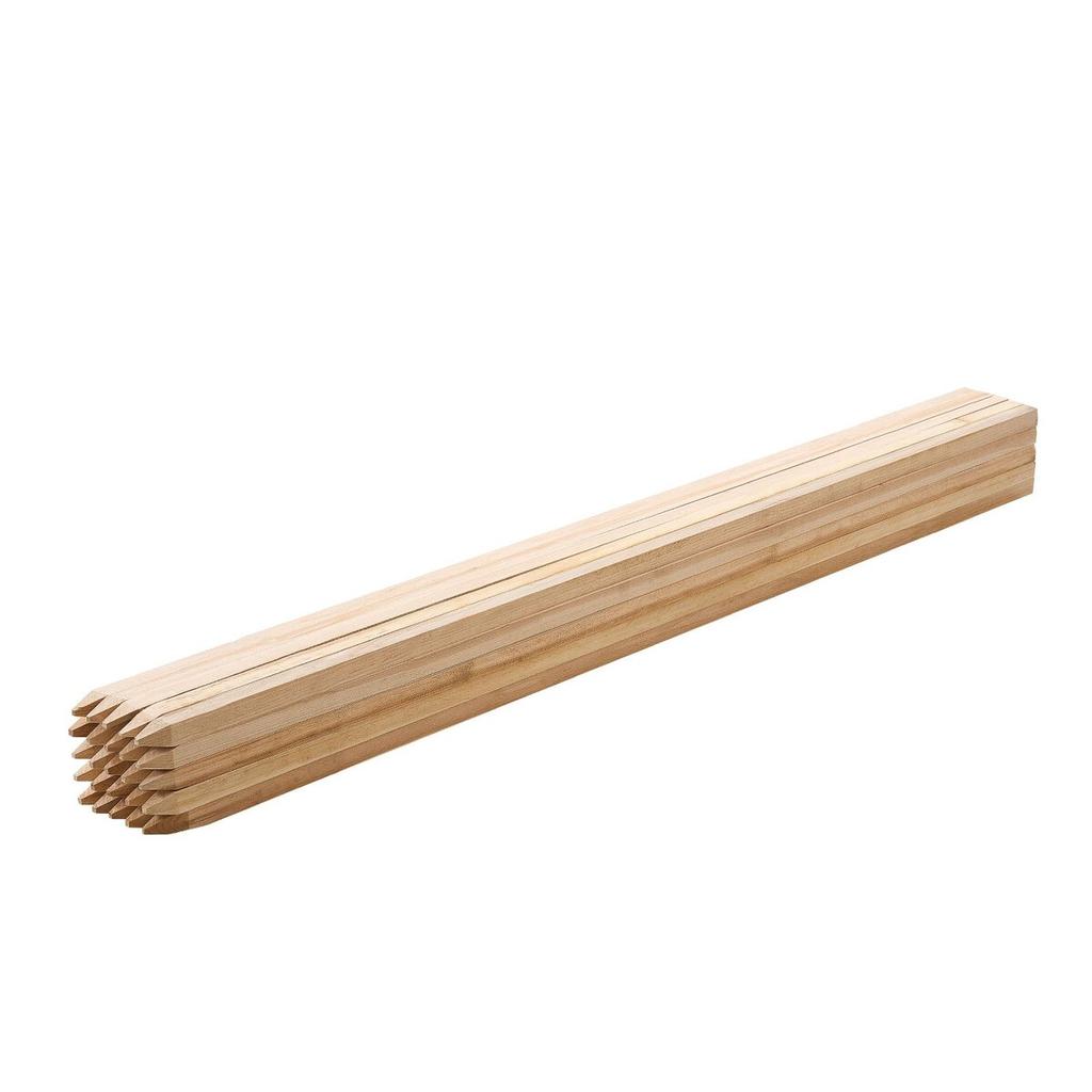 Wooden Garden Stakes, 25 Pcs 19.05×19.05×1219.2 mm Survey Grading Stakes, Garden Ground Stake with Sharp Point, Fir Wood Plant Support Stake, Sign