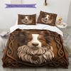 Border Collie Pattern Bedding Home Decoration Birthday Gift (1 * duvet cover + 2 * pillowcase, without core)
