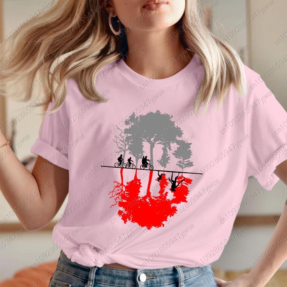 2026 Kids Women Friends Upside Down World Theme Tshirt Fun Unisex Pure Cotton Tshirt Printed for Womens Daily Wear tops