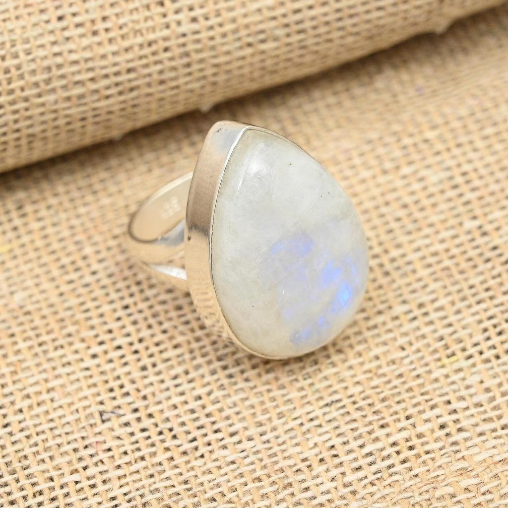 Rainbow Moonstone Gemstone Handmade Jewelry 925 Sterling Silver Ring