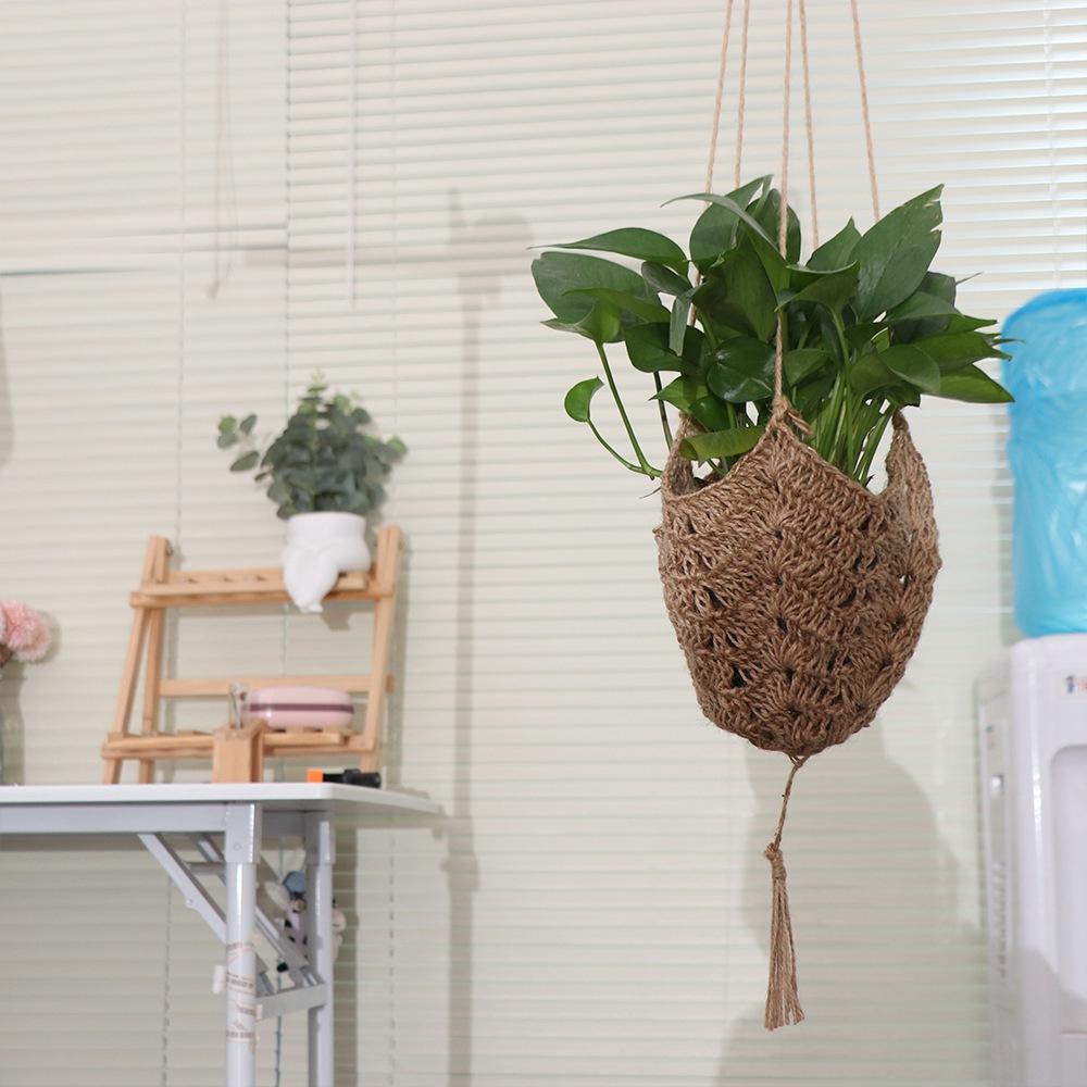 Sturdy Macrame Flower Pot Hanging Basket Hat Shaped Plant Hanger Nordic Hanging Planter Plant