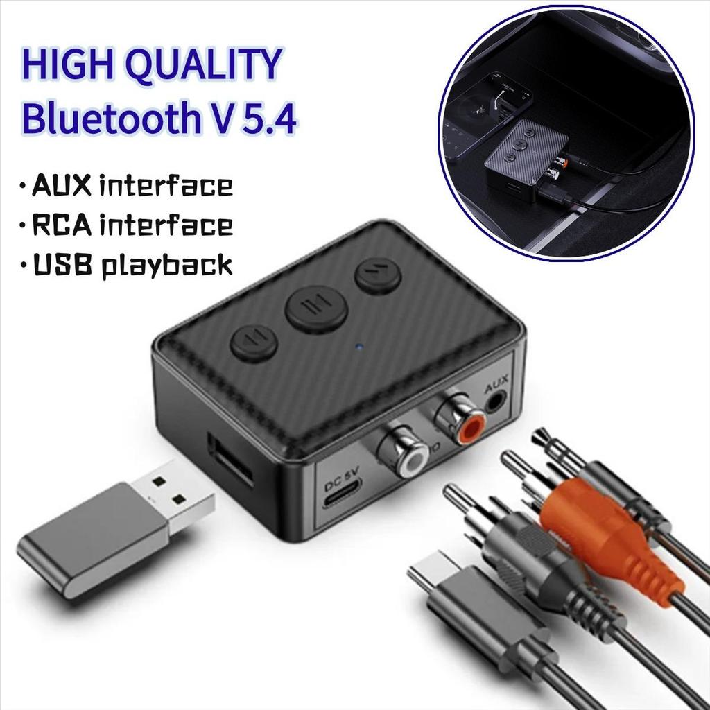 Bluetooth 5.4 Audio Receiver 3.5mm AUX RCA USB U-Disk Stereo Music Wireless Audio Adapter For PC TV Car Kit Speaker Amplifier