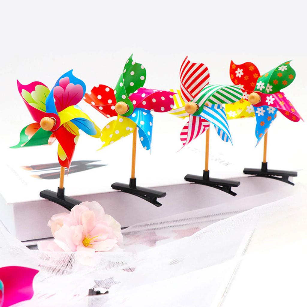 Pack of 24 Pinwheel Hair Clip Colorful Windmill Hairpins Fun Hair Barrette Women Headwear Elegant Hair Pin Accessories