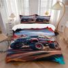 3Pcs Monster Truck Adventure Bedding Set Soft Fabric Duvet Cover Pillowcases Home Christmas Xmas Halloween Gift 1 Duvet Cover 2 Pillowcase G155