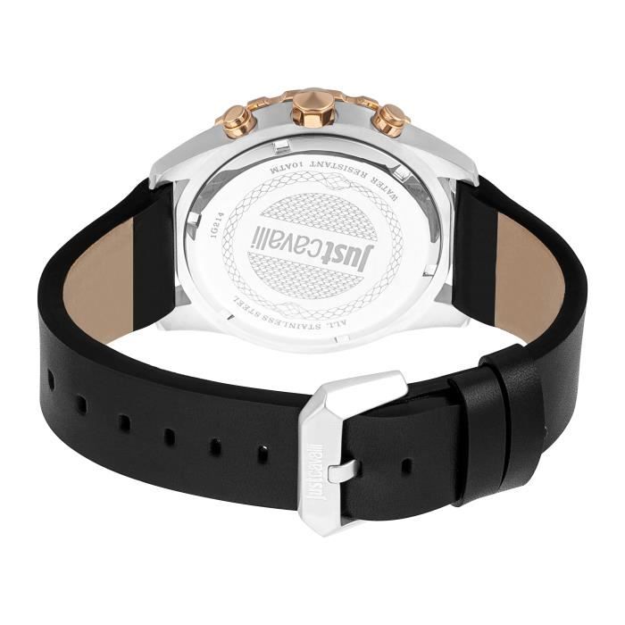 Montre - JUST CAVALLI - JC1G214L0025 - Quartz - Acier inoxydable - Cuir noir