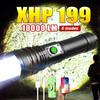 Super XHP199 Most Powerful LED Flashlight High Power Flashlight 18650 Lantern Rechargeable LED Torch Light for Camping