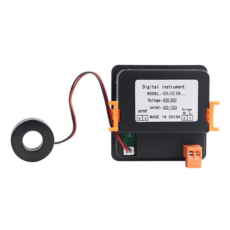 CH-72VA Volt Amp Mete AC 50-500V Digital Voltammeter Voltmeter Ammeter LED Dual Gauge Volt Current Meter Voltage Amp Tester