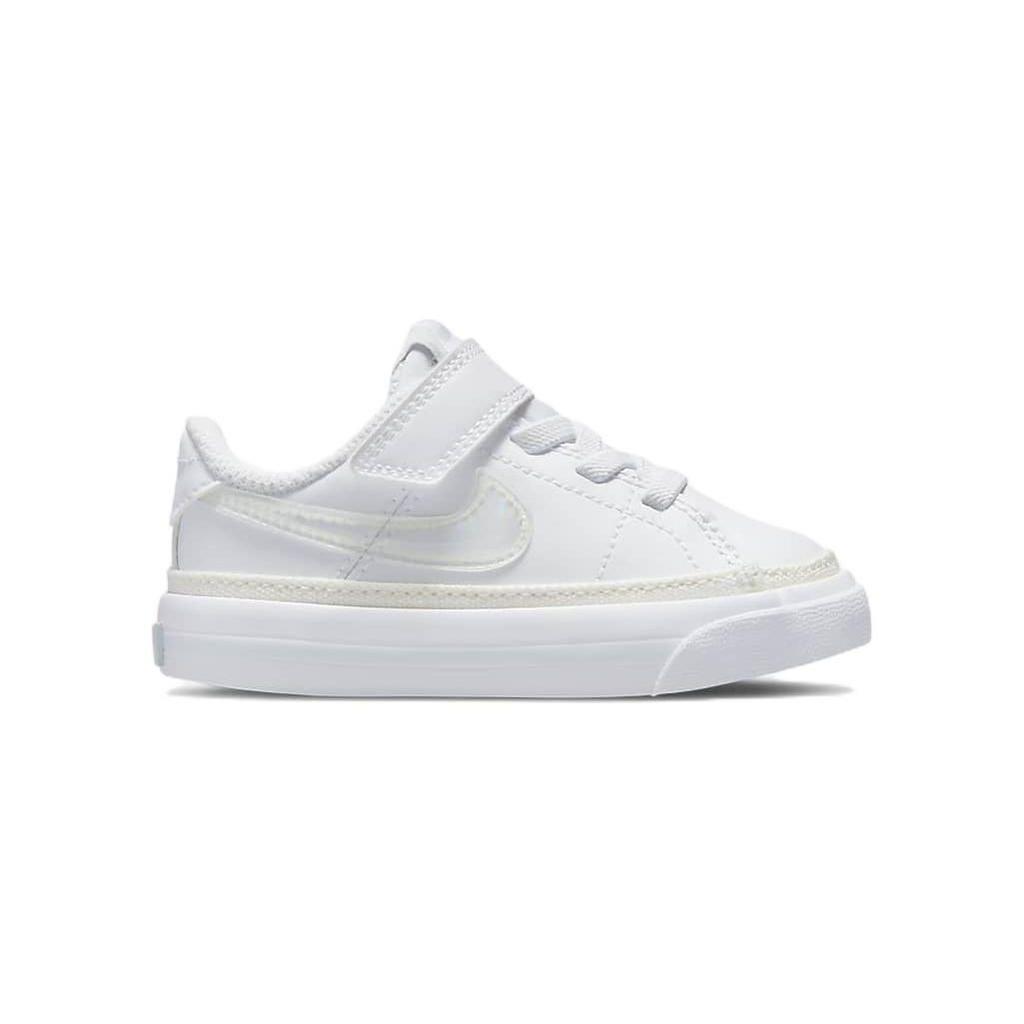 Nike Court Legacy TD Leather Non-Slip Shock Absorption Low-Top Sneakers Baby Sneakers White DA5382-114