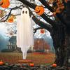 5FT Large Hanging Swing Ghost Halloween Decor LED Lighted Outdoor Swing White Ghost for Porch Yard Garden Tree Decor