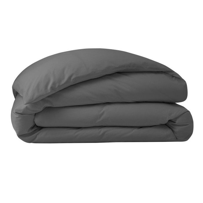Housse de couette percale de coton peigné "Julian" toutes dimensions Coton Pur - 140x200 - Julian Ardoise