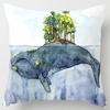 Серия картин маслом «Океанский кит» Наволочка с принтом для подушки Домашняя гостиная Диванная декорация Квадратная наволочкаx