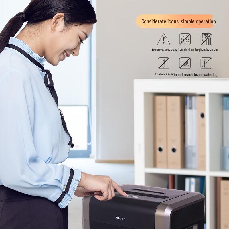 Deli Level 4 Cross-Cut Office Shredder (25-Sheet, 30min, 31L) CN plug (adapter included)