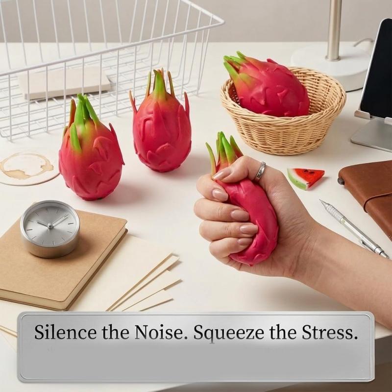 Jumbo Dragon Fruit Squishy Stress Relief Toy, Realistic Slow Rising Fruit Squeeze Sensory Toy For Home Office Adults