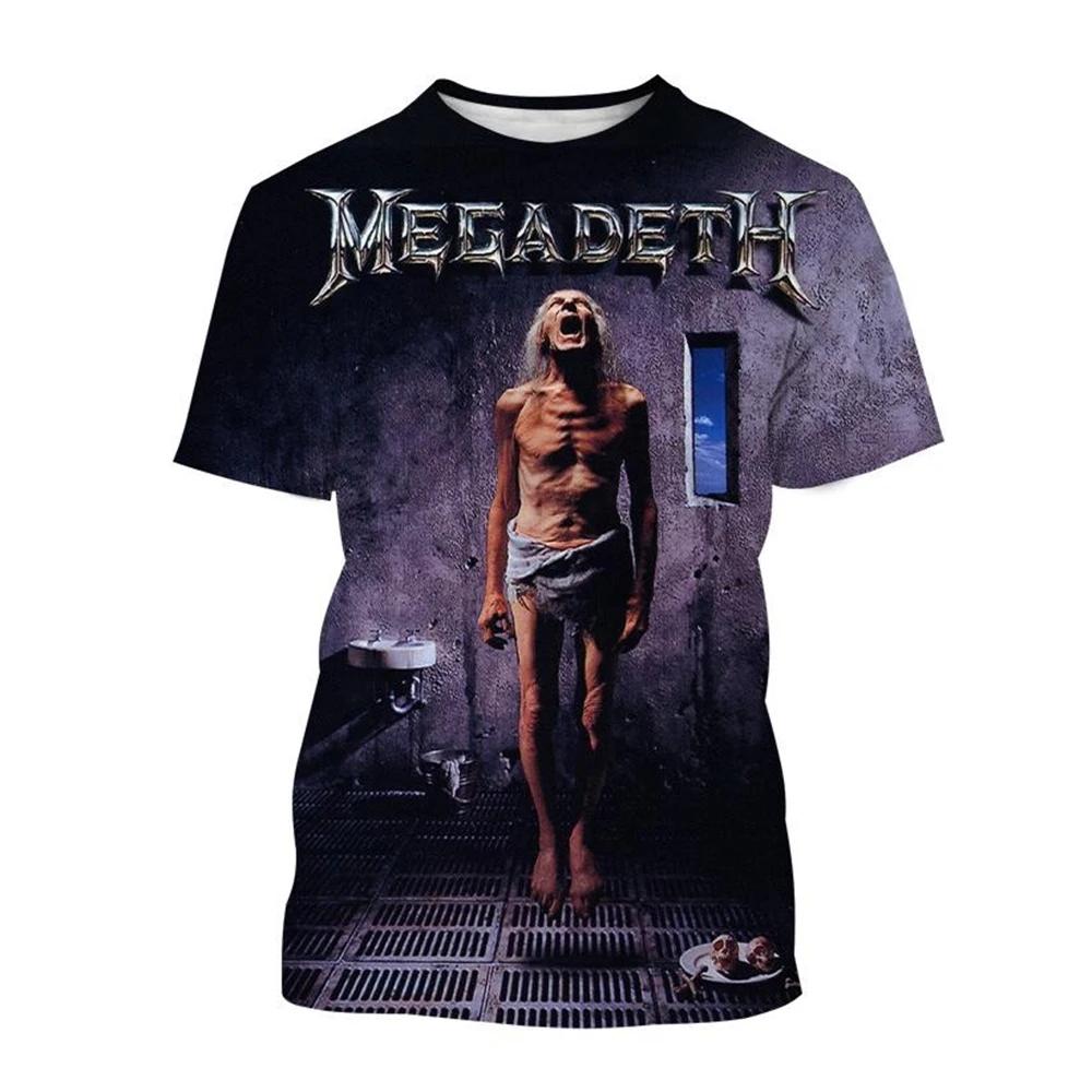 Megadeth 3D повседневная рок-группа уличный панк веселый хип-хоп футболка с коротким рукавом