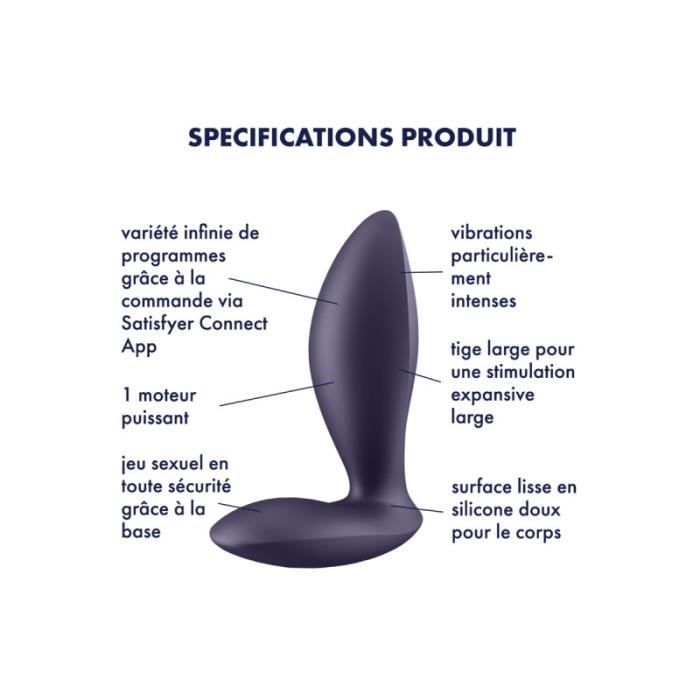 Plug anal vibrant connecté - Satisfyer - Power Plug - Blanc - Adulte - Profondes vibrations