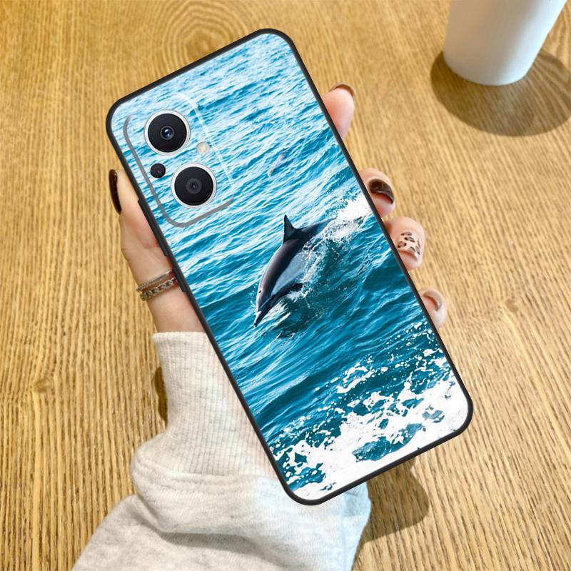 Чехол с дельфином для OPPO Reno 14 F 10 11 12 13 Pro 13F 12F 11F 7 8 Lite Чехол для OPPO Find X6 X5 X8 X9 Pro