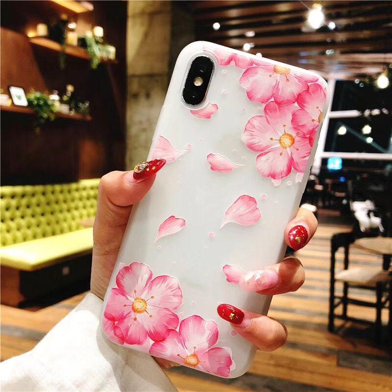 Для 8 iPhone 6s 7 Plus Мягкий Резиновый Ударопрочный Чехол Цветочный Прозрачный Тонкий Чехол