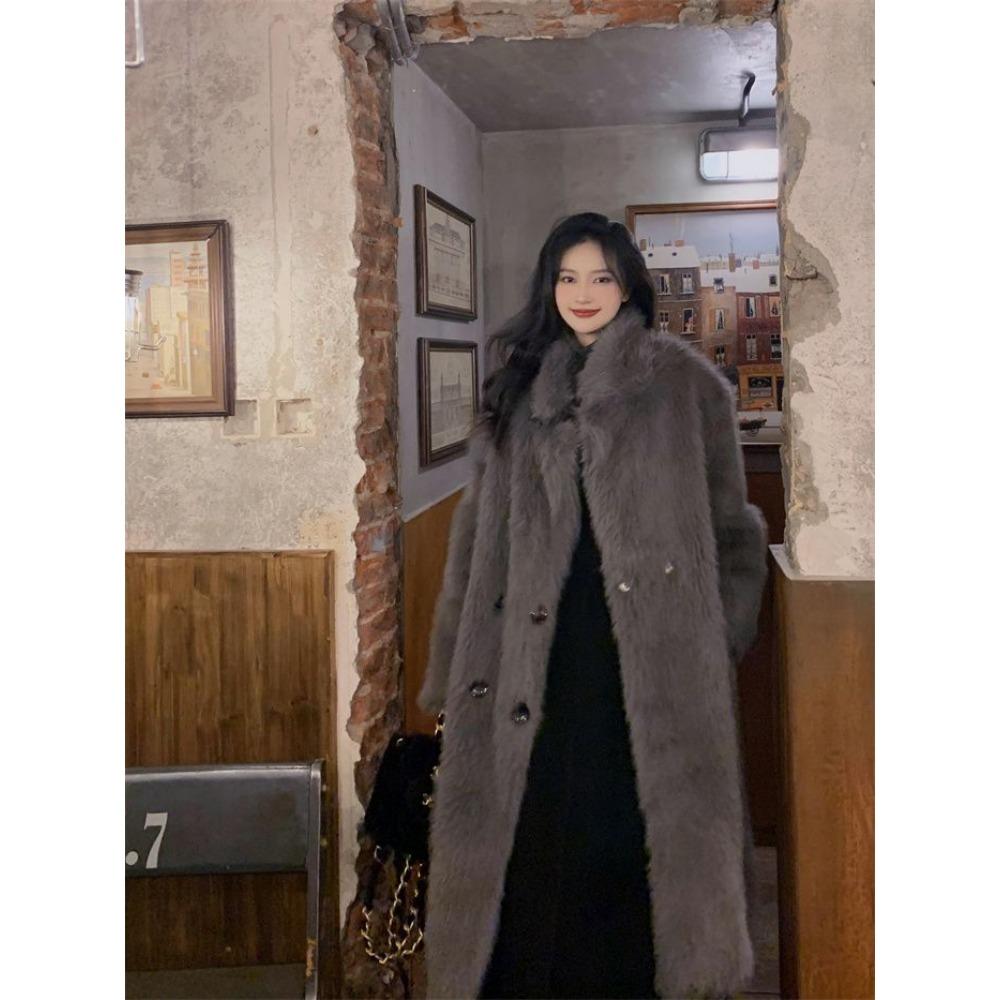 Модное женское пальто удлиненной версии с меховым воротником, выше колена, новое осенне-зимнее, в студенческом стиле, теплое стеганое пальто