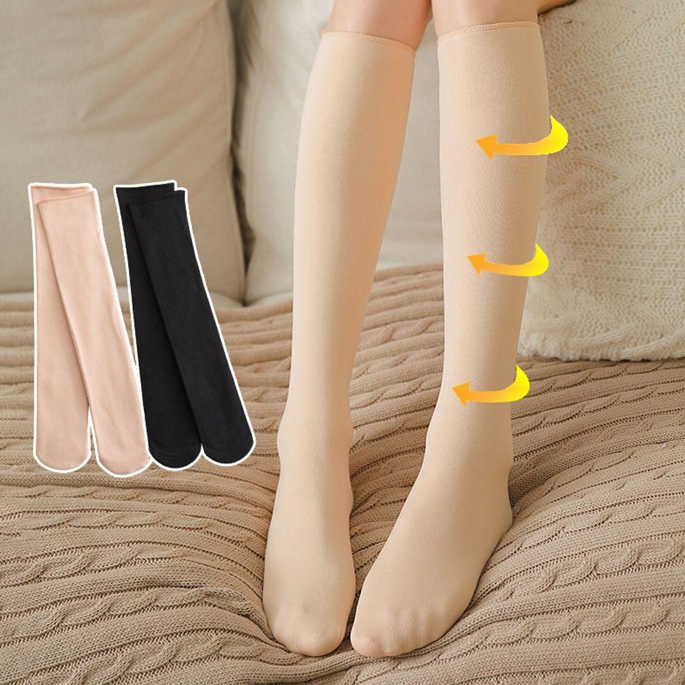Velvet-lined Snow Socks Thickened Women's Hosiery Bare Leg Artifact Home Floor Socks  Unisex