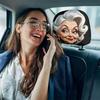 Мультяшная Винтажная Элегантная Старушка Принт Чехол на Подголовник Автомобиля, Легко Снимается и Стирка, Персонализированная Защита Сиденья
