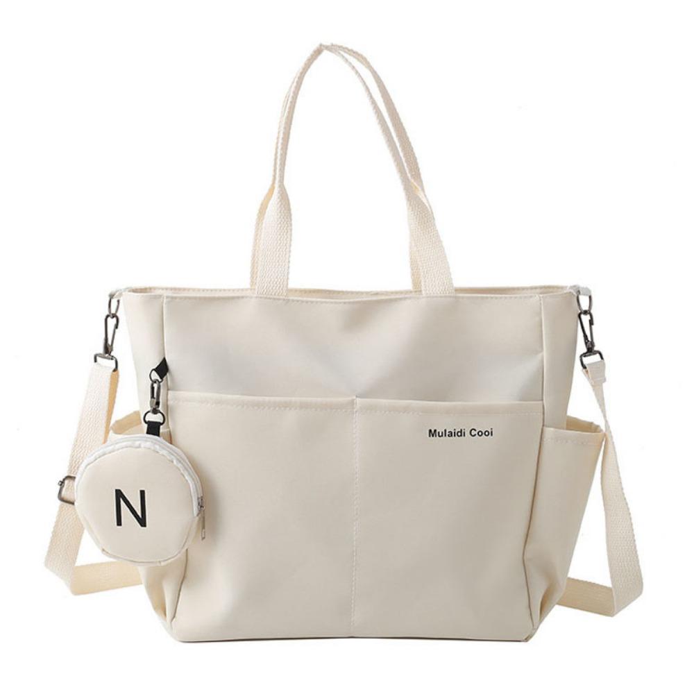 Large Capacity Oxford Tote Bag Waterproof Lightweight Shoulder Bag with Round Coin Purse Wear Resistant Crossbody Bag Student