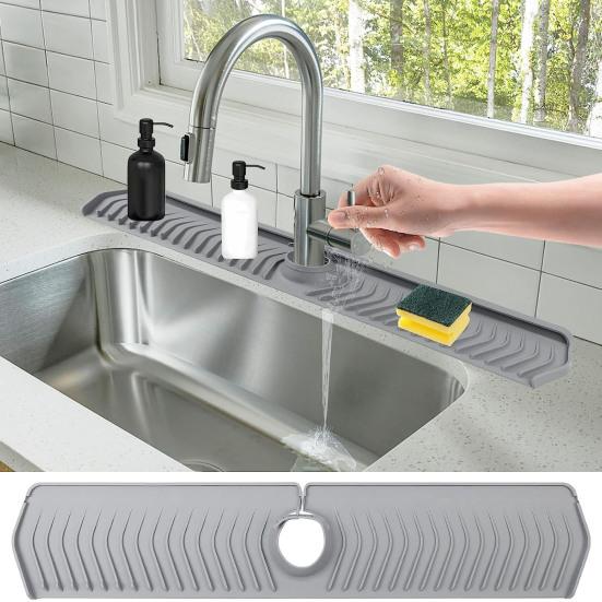 Faucet Drain Pad Easy Installation Convenient Silicone Sink Faucet Drip Catcher Tray for Home Kitchen