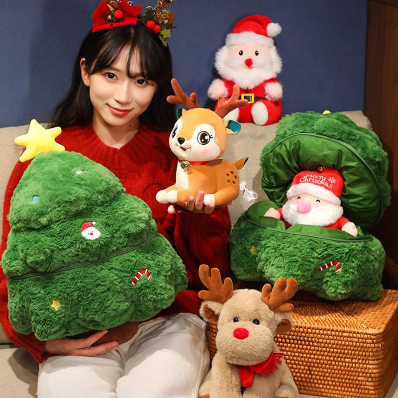 Мультяшная подушка олень кукла плюшевая игрушка украшения Санта Клаус кукла подруга праздничный подарок