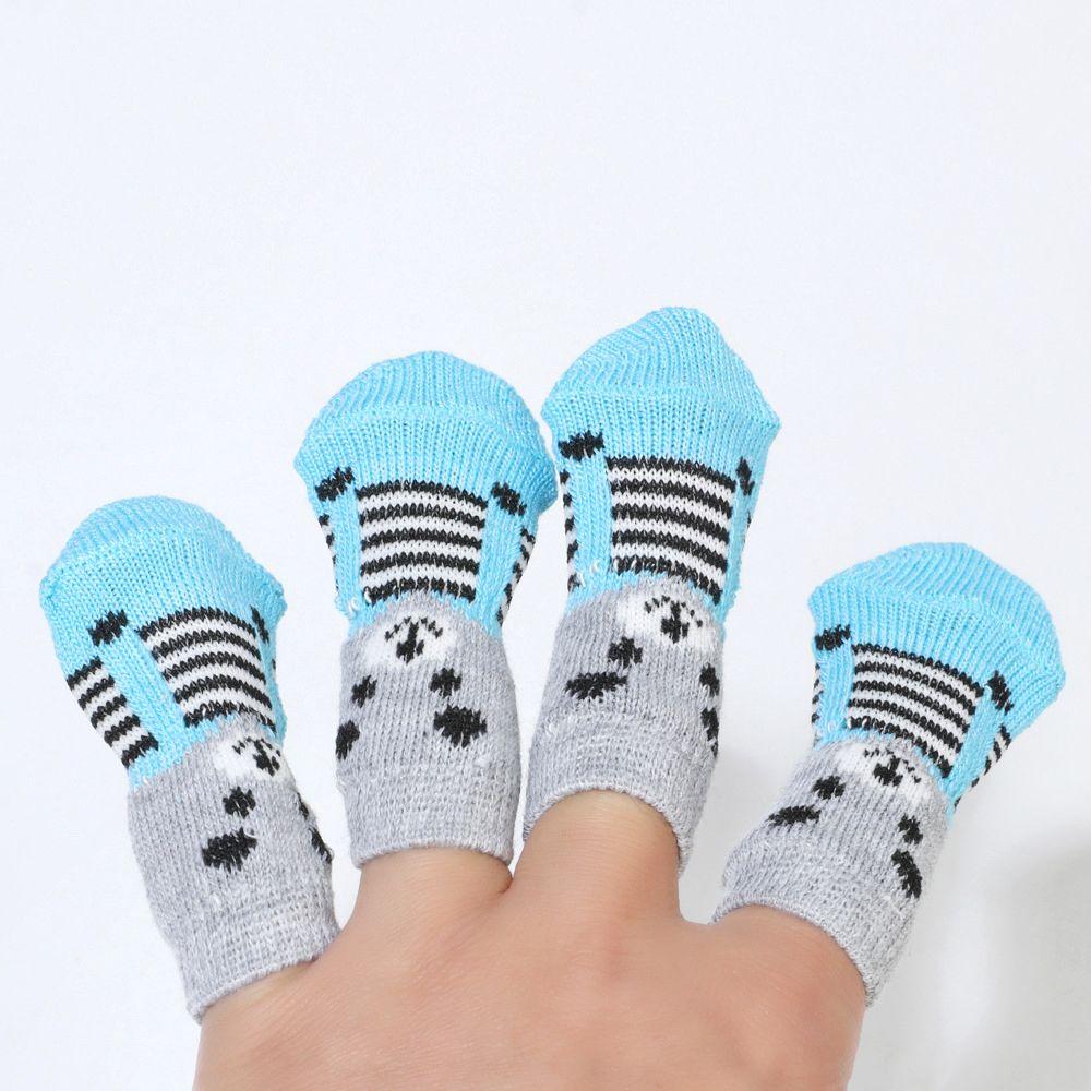 4Pcs/set New Pet Supplies Candy Color Anti-Slip Knitted Socks Puppy Boots Dog Shoes