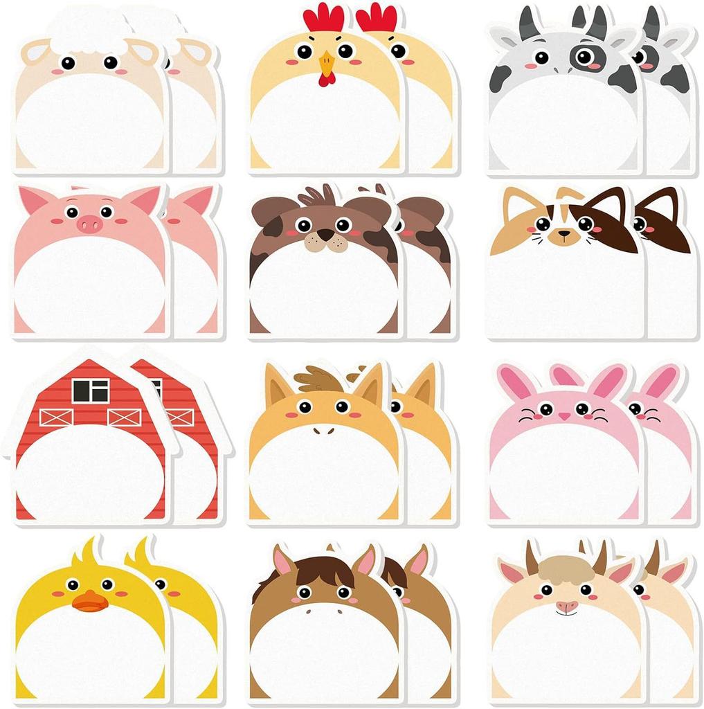 Cartoon cat sticky notes, creative, highly adhesive, cute animal, reusable, tear-off