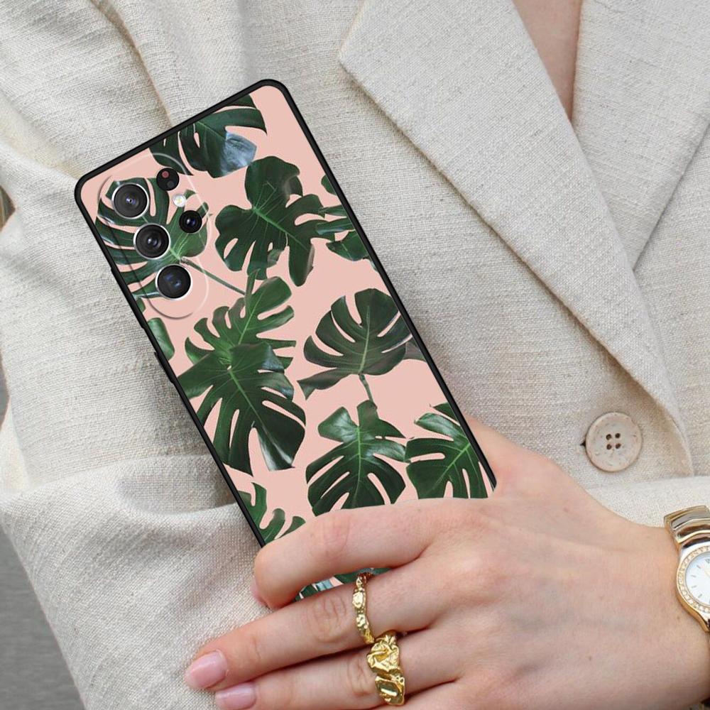 Monstera Flower Tropical Green Leaves Cell Phone Case for Samsung Galaxy S26 Ultra S25 S24 S23 S22 S21 S20 Note10 Cover