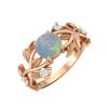 6MM Round Opal Gemstone 925 Sterling Silver Rose Plated Solitaire Ring
