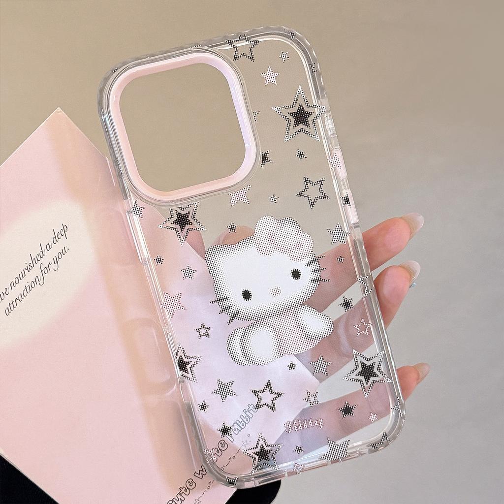 Чехол для телефона IPhone 16/15 с рисунком кота, Совместим с 17 Pro Max, Рамка с цветовыми блоками, Милый и крутой 13/11 Мягкий чехол