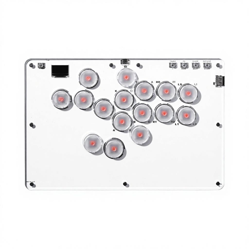 FunFortress Mini All-Buttons Console Xinput/Dinput Hot-swap Encoder Controller for PC/NS/PS4 Game Joystick Game Controller