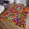 Colorful Graffiti Rug Abstract Face Art Design Bright Unique Carpet for Home Decor Living Room Bedroom Gift Idea