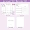 Foldable 2027 Flower Desk Calendar Jan. 2027 - Dec. 2027 Record Calendar English Calendar  Home
