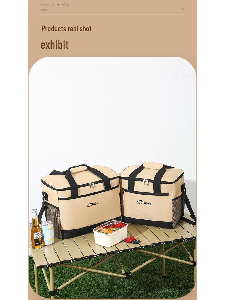 Портативная термосумка для пикника: Большая вместимость, водонепроницаемый и идеально подходит для кемпинга на открытом воздухе и хранения в холоде