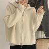 Autumn Sweater Cardigan Women Spring Solid Vintage All-match Elegant Zipper Loose Soft Sweet Casual Knitwear