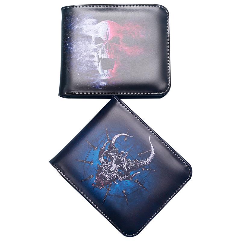 Retro Skull Print Men's Coin Purse - Compact, Colorful, and Fashionable Wallet