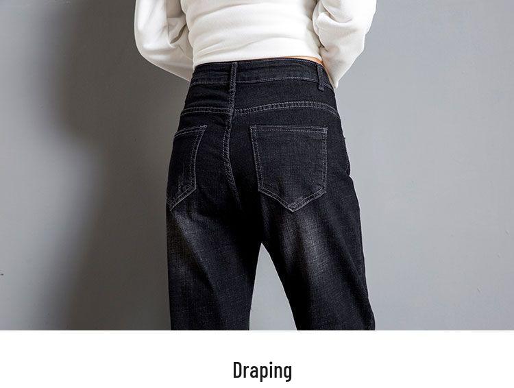 Женские джинсы с высокой посадкой, вышивкой и рваностями - Осень/Зима, корейский стиль, брюки гарем