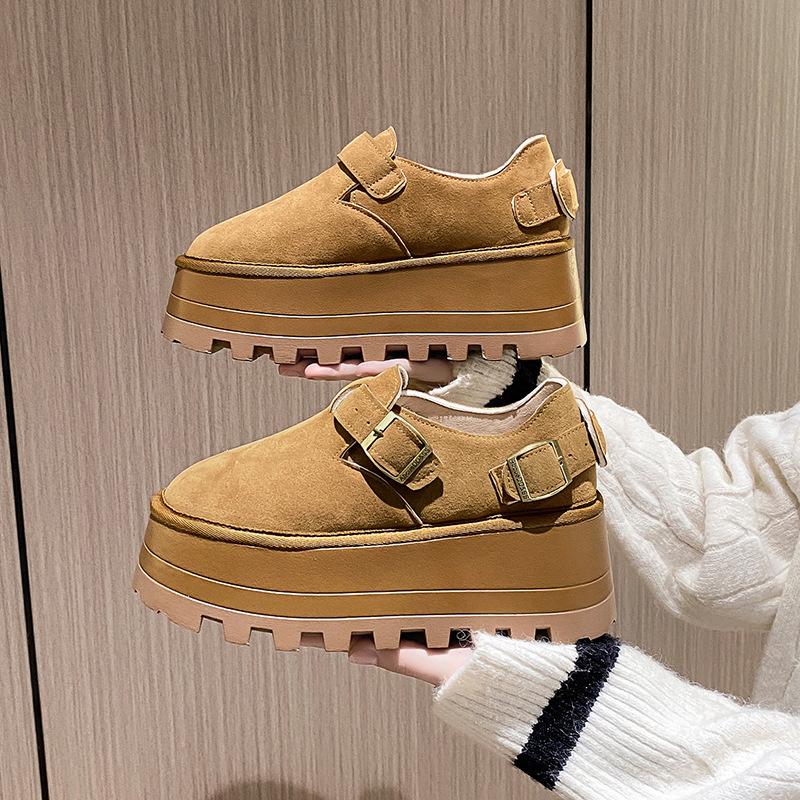 Большого размера, на толстой подошве, увеличивающие рост, туфли Boken для женщин, новая осенняя одинарная обувь для женщин, ретро женские