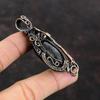 Серебряный блеск обсидиановый кулон Медная проволока Кулон Оригинальный кулон с драгоценным камнем Медные украшения Стильный кулон Ювелирные изделия ручной работы для подарка