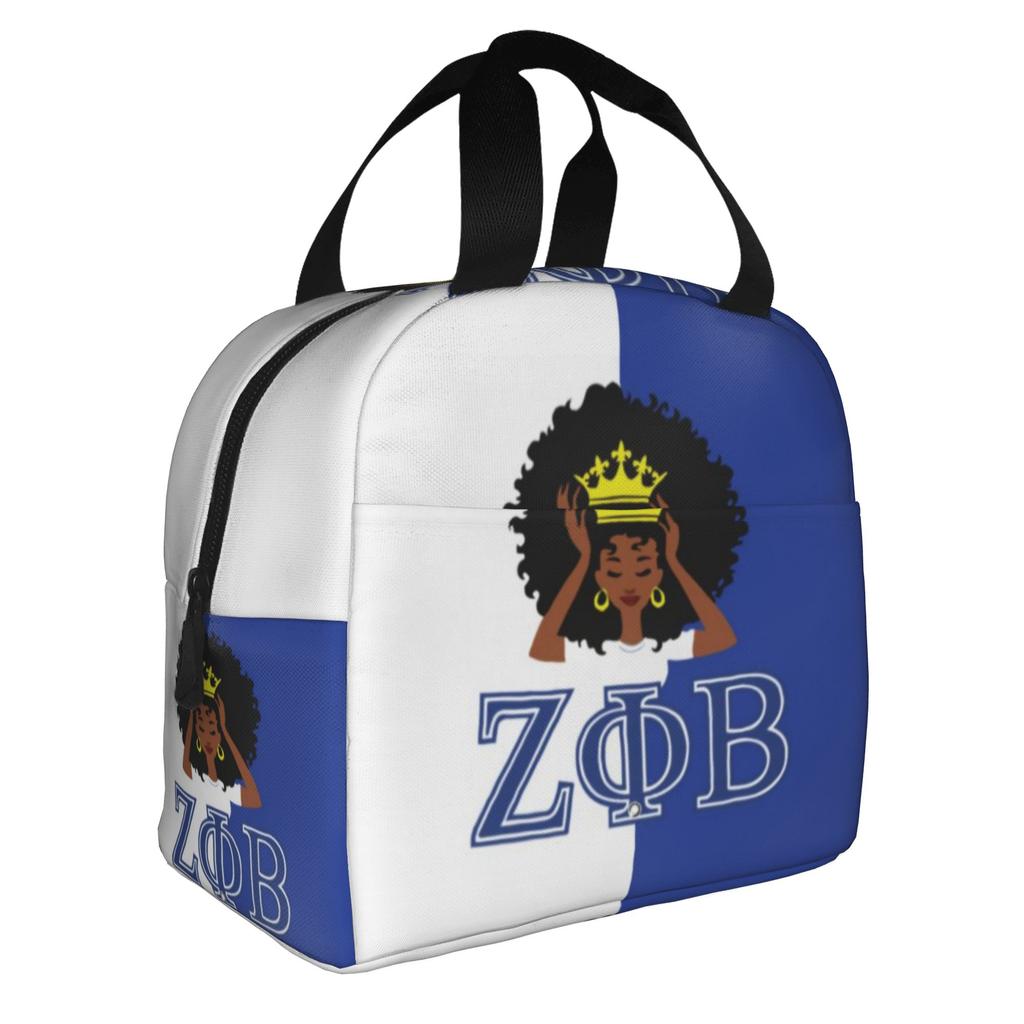 Zeta Phi Beta 1920 Sorority Thermal Insulated Lunch Bags ZOB African American Resuable Lunch Tote for School Storage Food Box