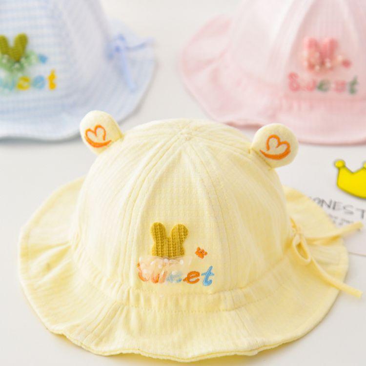 Cute Baby Bucket Hat Spring Autumn Thin Sun Protection Cap Adorable Infant Fishing Hat For Boys And Girls