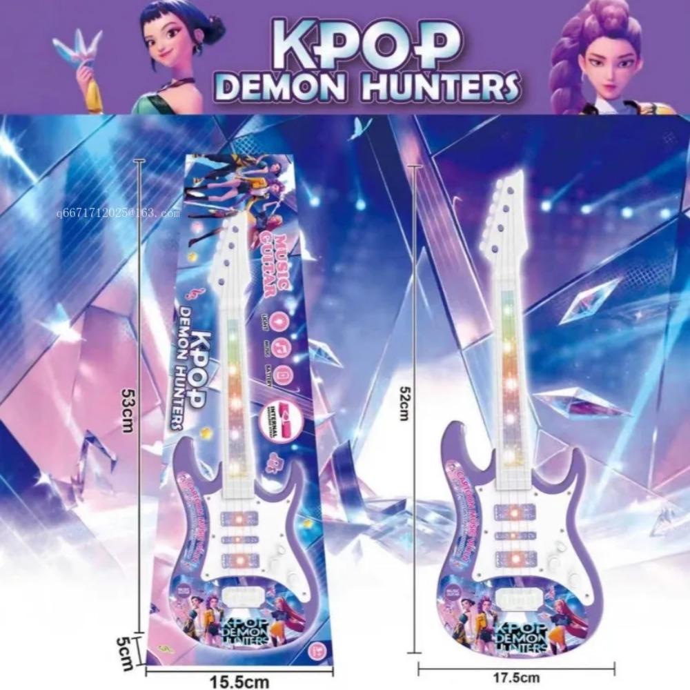 Kpop Охотница на ведьм Отряд Музыкальная Детская Игрушка с Светящейся Гитарой Функция Проигрывания Песен Идеальный Подарок на Хэллоуин и Рождество для Ki
